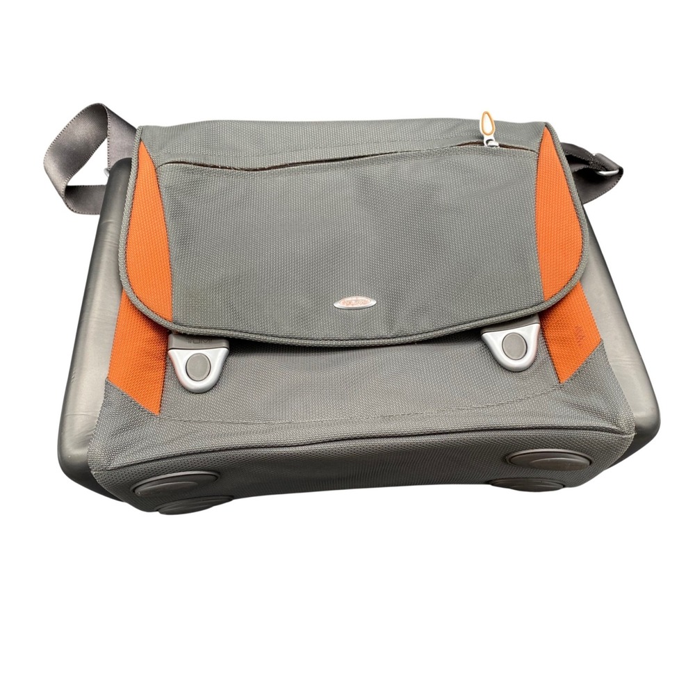 Ducati Tumi Messenger Bag Grey Orange Hardshell Laptop Commuter Briefcase